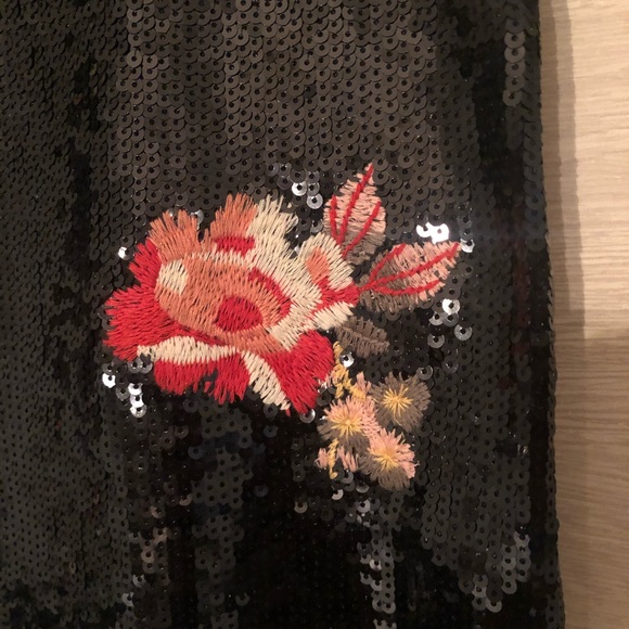 Zara Black Sequin Mini Dress XS - Picture 3 of 6